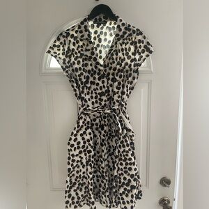 Mlle Gabrielle Tan and Black Polka Dot Dress Sz L